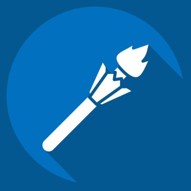 Simge Meşalesi. Hawaii sembolüyle ilgili. Uzun gölge tarzı. Basit dizayn edilebilir. vektör