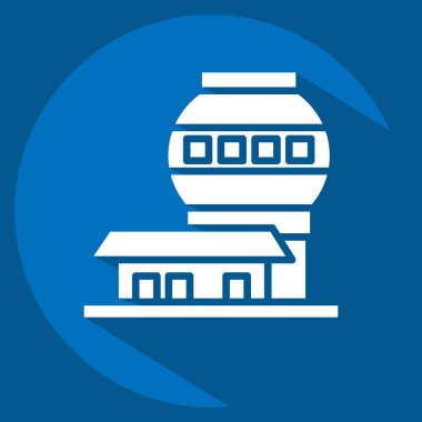 Icon Mauna Kea Gözlemevleri. Hawaii sembolüyle ilgili. Uzun gölge tarzı. Basit dizayn edilebilir. vektör