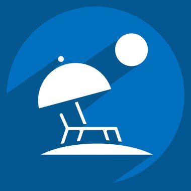 Icon Sahili. Hawaii sembolüyle ilgili. Uzun gölge tarzı. Basit dizayn edilebilir. vektör