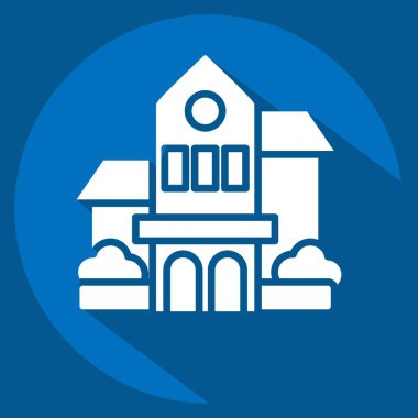 Simge Bishop Müzesi. Hawaii sembolüyle ilgili. Uzun gölge tarzı. Basit dizayn edilebilir. vektör