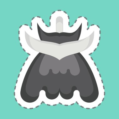 Etiket hattı Fuchsia 'yı kesti. Çiçek sembolüyle ilgili. Basit dizayn edilebilir. Basit resimleme