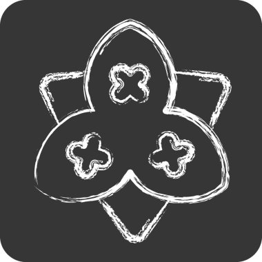 İkon Bougainvillea. Çiçek sembolüyle ilgili. Tebeşir stili. Basit dizayn edilebilir. Basit resimleme