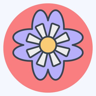 Simge Violet. Çiçek sembolüyle ilgili. renk arkadaşı stili. Basit dizayn edilebilir. Basit resimleme