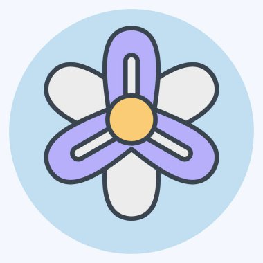 Simge sümbülü. Çiçek sembolüyle ilgili. renk arkadaşı stili. Basit dizayn edilebilir. Basit resimleme