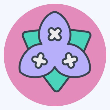 İkon Bougainvillea. Çiçek sembolüyle ilgili. renk arkadaşı stili. Basit dizayn edilebilir. Basit resimleme