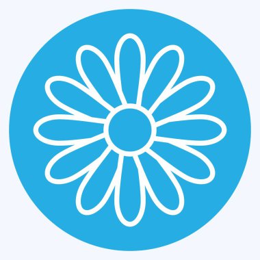 İkon Dahlia. Çiçek sembolüyle ilgili. Mavi gözlü. Basit dizayn edilebilir. Basit resimleme