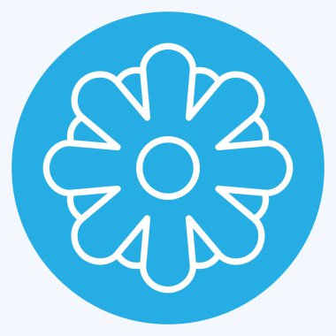 Simge Aster. Çiçek sembolüyle ilgili. Mavi gözlü. Basit dizayn edilebilir. Basit resimleme