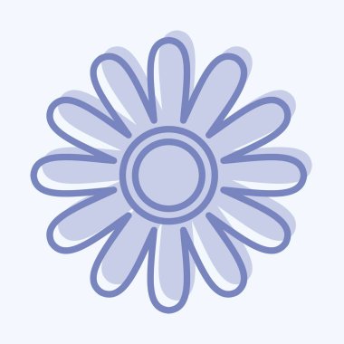 Icon Gloden Marguerite. Çiçek sembolüyle ilgili. İki ton stili. Basit dizayn edilebilir. Basit resimleme