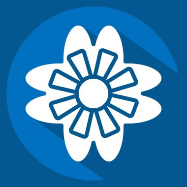 Simge Violet. Çiçek sembolüyle ilgili. Uzun gölge tarzı. Basit dizayn edilebilir. Basit resimleme