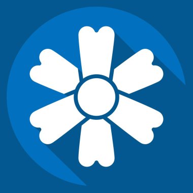 Icon Marigold. Çiçek sembolüyle ilgili. Uzun gölge tarzı. Basit dizayn edilebilir. Basit resimleme