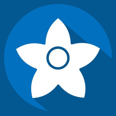 Simge Bollon. Çiçek sembolüyle ilgili. Uzun gölge tarzı. Basit dizayn edilebilir. Basit resimleme