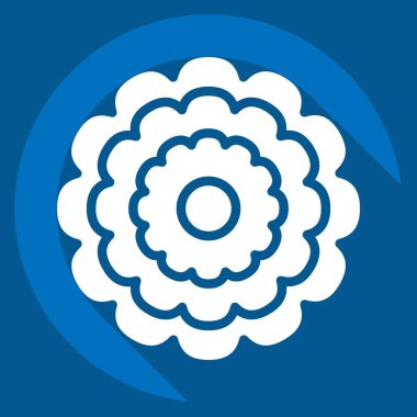 Simge Calendula. Çiçek sembolüyle ilgili. Uzun gölge tarzı. Basit dizayn edilebilir. Basit resimleme