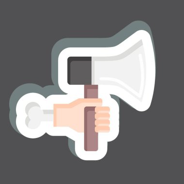 Etiket Baltası. Cadılar Bayramı sembolüyle ilgili. Basit dizayn edilebilir. Basit resimleme