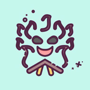 Icon Şenlik Ateşi. Cadılar Bayramı sembolüyle ilgili. MBE tarzı. Basit dizayn edilebilir. Basit resimleme