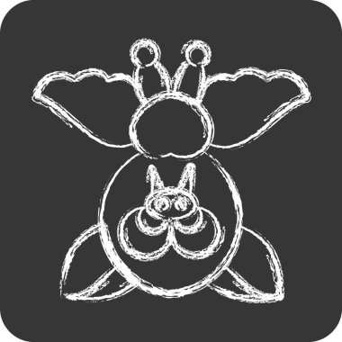 Simge Yarasa. Cadılar Bayramı sembolüyle ilgili. Tebeşir stili. Basit dizayn edilebilir. Basit resimleme