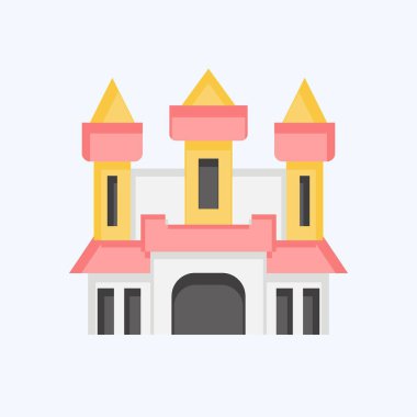 Simge Kalesi. Cadılar Bayramı sembolüyle ilgili. Düz stil. Basit dizayn edilebilir. Basit resimleme