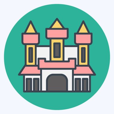 Simge Kalesi. Cadılar Bayramı sembolüyle ilgili. renk arkadaşı stili. Basit dizayn edilebilir. Basit resimleme