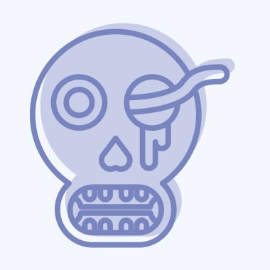 Simge kemikleri. Cadılar Bayramı sembolüyle ilgili. İki ton stili. Basit dizayn edilebilir. Basit resimleme