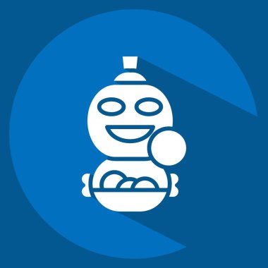 Icon Trick veya Treat. Cadılar Bayramı sembolüyle ilgili. Uzun gölge tarzı. Basit dizayn edilebilir. Basit resimleme