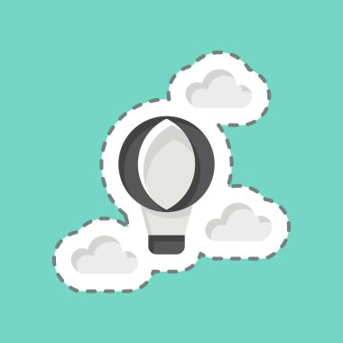 Çıkartma hattı Sıcak Hava Balonu 'nu kesti. Lunapark sembolüyle ilgili. Basit dizayn edilebilir. Basit resimleme