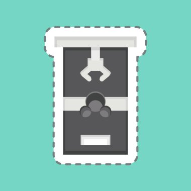 Çıkartma çizgisi Pençe Makinesini kesti. Lunapark sembolüyle ilgili. Basit dizayn edilebilir. Basit resimleme