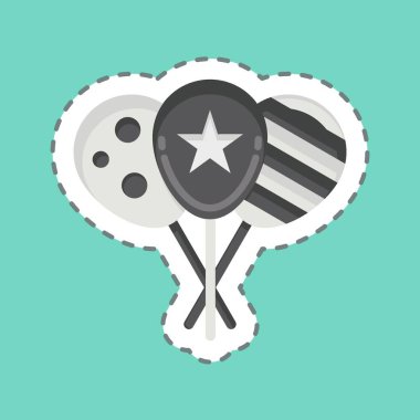 Çıkartma çizgisi Ballon 'u kesti. Lunapark sembolüyle ilgili. Basit dizayn edilebilir. Basit resimleme