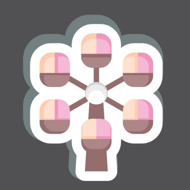 Etiketli Pherris Tekerleği. Lunapark sembolüyle ilgili. Basit dizayn edilebilir. Basit resimleme