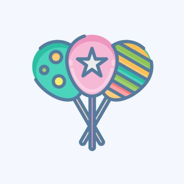 Simge Balonu. Lunapark sembolüyle ilgili. Karalama stili. Basit dizayn edilebilir. Basit resimleme