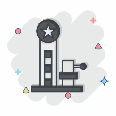 Simge Çekiç Oyunu. Lunapark sembolüyle ilgili. Çizgi roman. Basit dizayn edilebilir. Basit resimleme