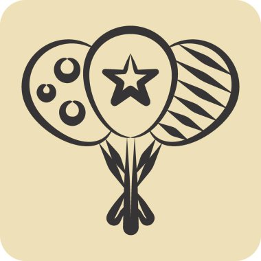 Simge Balonu. Lunapark sembolüyle ilgili. El çizimi tarzı. Basit dizayn edilebilir. Basit resimleme