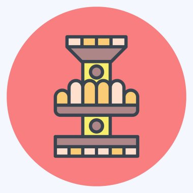 Simge Bırakma Kulesi. Lunapark sembolüyle ilgili. renk arkadaşı stili. Basit dizayn edilebilir. Basit resimleme