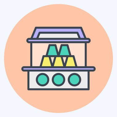 Simge Kutuları. Lunapark sembolüyle ilgili. renk arkadaşı stili. Basit dizayn edilebilir. Basit resimleme