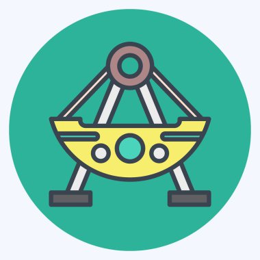 Simge Teknesi. Lunapark sembolüyle ilgili. renk arkadaşı stili. Basit dizayn edilebilir. Basit resimleme