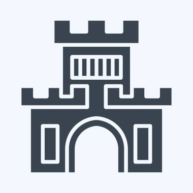 Simge Kalesi. Lunapark sembolüyle ilgili. Kabartma tarzı. Basit dizayn edilebilir. Basit resimleme