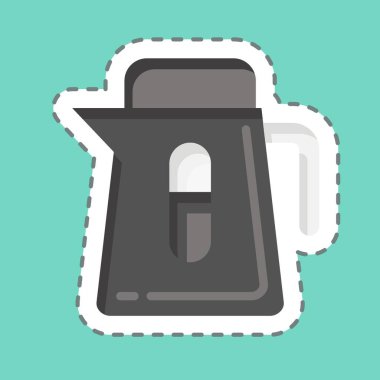 Etiket hattı Electric Teaport 'u kesti. Tea sembolüyle ilgili. Basit dizayn edilebilir. Basit bir çizim. yeşil çay