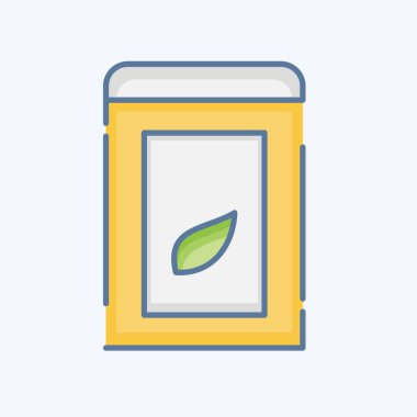 Simge Çay Kutusu. Tea sembolüyle ilgili. Karalama stili. Basit dizayn edilebilir. Basit bir çizim. yeşil çay