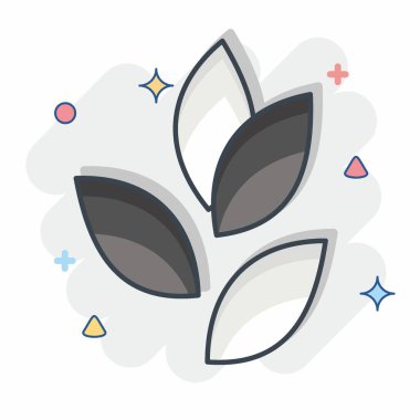 Simge Çay Yaprakları. Tea sembolüyle ilgili. Çizgi roman. Basit dizayn edilebilir. Basit bir çizim. yeşil çay