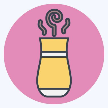 İkon Türk Çayı. Tea sembolüyle ilgili. renk arkadaşı stili. Basit dizayn edilebilir. Basit bir çizim. yeşil çay