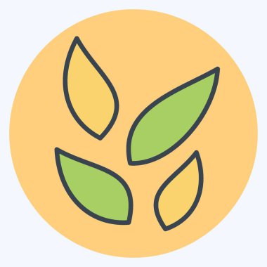 Simge Yaprak Yaprağı. Tea sembolüyle ilgili. renk arkadaşı stili. Basit dizayn edilebilir. Basit bir çizim. yeşil çay