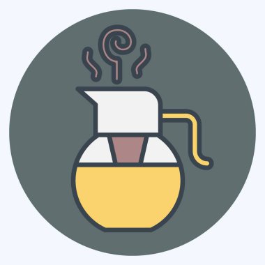 Simge Cam Çaydanlığı. Tea sembolüyle ilgili. renk arkadaşı stili. Basit dizayn edilebilir. Basit bir çizim. yeşil çay