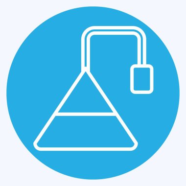 Simge çay konisi. Tea sembolüyle ilgili. Mavi gözlü. Basit dizayn edilebilir. Basit bir çizim. yeşil çay