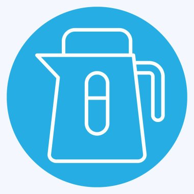 Simge Elektrikli Çaydanlık. Tea sembolüyle ilgili. Mavi gözlü. Basit dizayn edilebilir. Basit bir çizim. yeşil çay