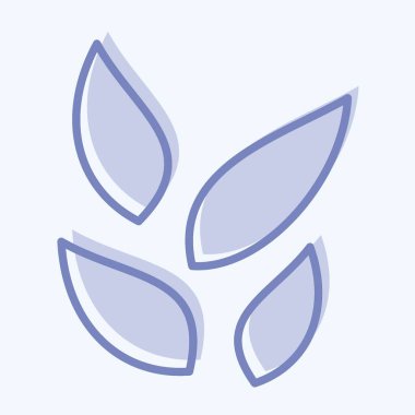 Simge Yaprak Yaprağı. Tea sembolüyle ilgili. İki ton stili. Basit dizayn edilebilir. Basit bir çizim. yeşil çay