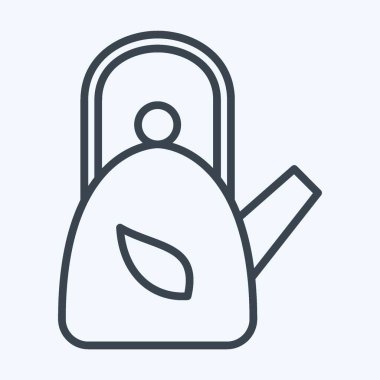 Icon Kettle. Tea sembolüyle ilgili. Sıra tarzı. Basit dizayn edilebilir. Basit bir çizim. yeşil çay