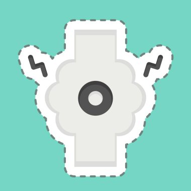 Çıkartma çizgisi Joint 'i kesti. Vücut Ache sembolüyle ilgili. Basit dizayn edilebilir. Basit resimleme