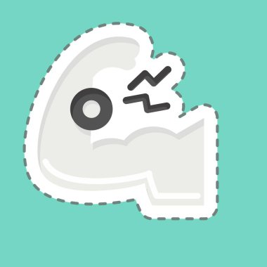 Çıkartma çizgisi Kol 'u kesti. Vücut Ache sembolüyle ilgili. Basit dizayn edilebilir. Basit resimleme