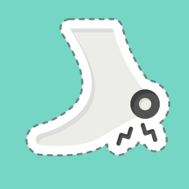 Etiket çizgisi Aşil 'i kesti. Vücut Ache sembolüyle ilgili. Basit dizayn edilebilir. Basit resimleme