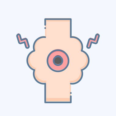 Simge birleşimi. Vücut Ache sembolüyle ilgili. Karalama stili. Basit dizayn edilebilir. Basit resimleme