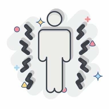 Simge Kırıcı. Vücut Ache sembolüyle ilgili. Çizgi roman. Basit dizayn edilebilir. Basit resimleme