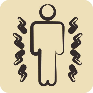 Simge Kırıcı. Vücut Ache sembolüyle ilgili. El çizimi tarzı. Basit dizayn edilebilir. Basit resimleme